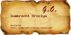 Gumbrecht Orsolya névjegykártya